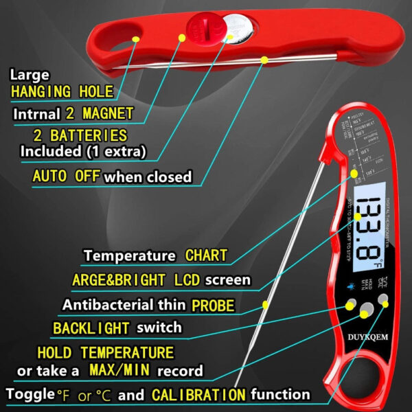Meat Thermometer Digital - Instant Read Food Thermometer for Cooking & Grilling - Image 10