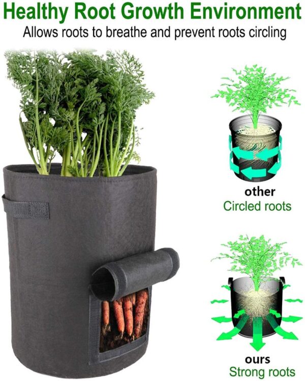 Vegetable Grow Bags Black - Image 3