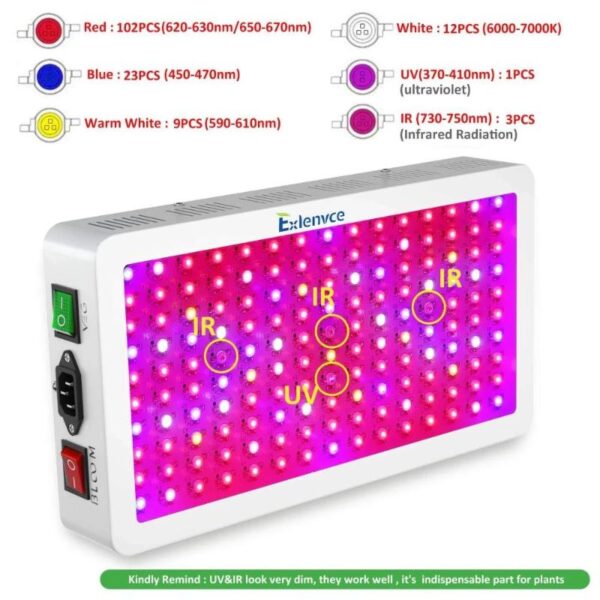 1500W Full Spectrum LED Grow Light | Veg & Bloom Mode | Daisy Chain - Image 6