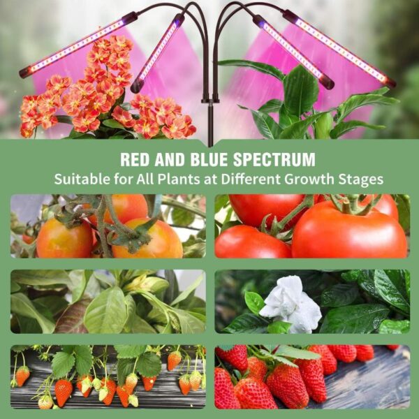 LED Grow Light for Indoor Plants Full Spectrum with Adjustable Tripod Stand & Remote - Image 2
