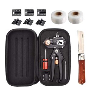 Garden Grafting Tool Kit 2-in-1 Pruning Tools with Grafting Knife, 3 Replaceable Blades, Tapes & Pruning Knife