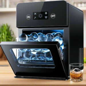 Ice Ball Maker Countertop – 144pcs/Day, 4 Clear Spheres in 40 Mins, Self-Cleaning Ice Maker Machine