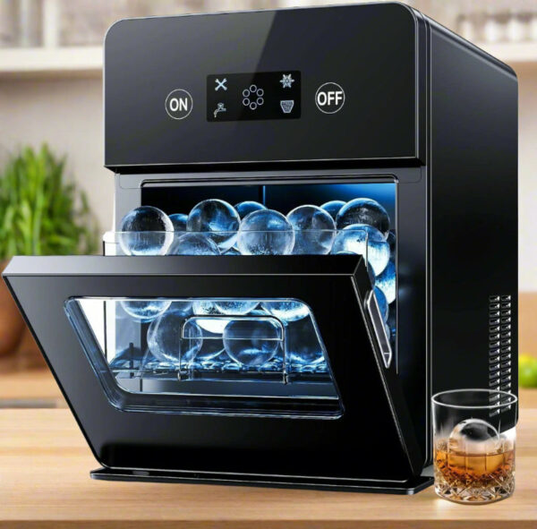 Ice Ball Maker Countertop – 144pcs/Day, 4 Clear Spheres in 40 Mins, Self-Cleaning Ice Maker Machine
