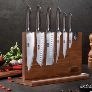 7-Piece Japanese Kitchen Knife Set with Magnetic Block - High Carbon Stainless Steel Ultra Sharp Chef Knives