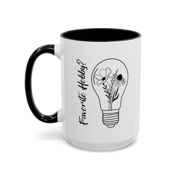 Accent Coffee Mug | Plant Lovers Design 'Favorite Hobby' | Available in 11oz & 15oz | White Ceramic with Colored Interior & Handle - Image 28