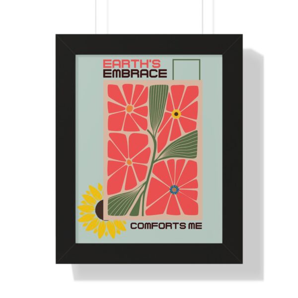 Framed Vertical Poster – 'Earth Embrace - Comfort Me' Floral Art for Garden Lovers - Image 3