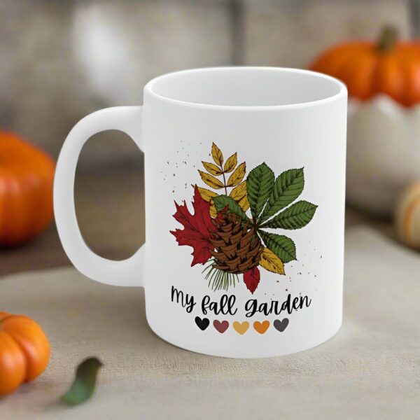 My Fall Garden Design Mug 11oz | White Ceramic Holiday GIft | Lead & BPA-Free | Perfect for Coffee & Tea - Image 2