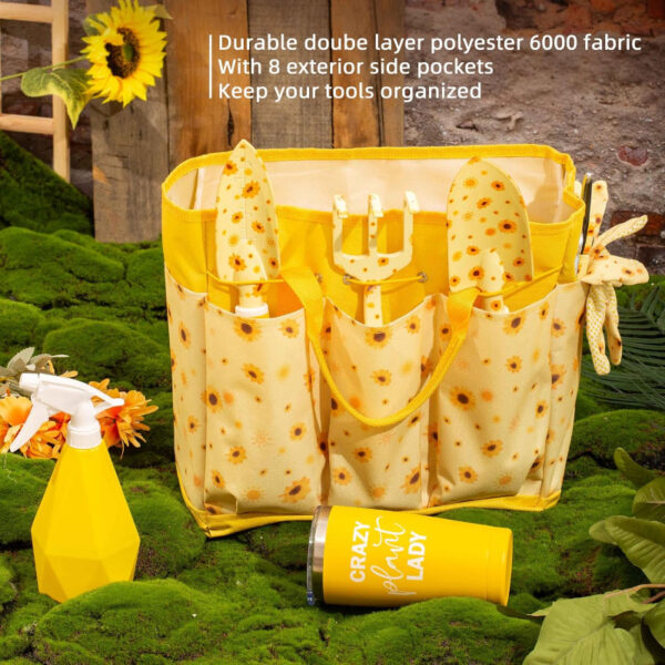 Gardening Gifts for Women – Heavy Duty Garden Tool Set with Floral Tool Bag & Tumbler - Image 4