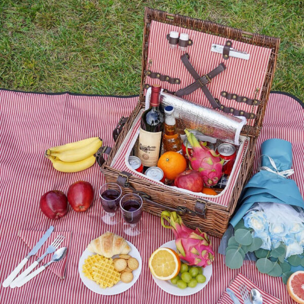 Picnic Backpack for 4 Person | Insulated Waterproof Picnic Basket Set with Tableware, Wine Glasses & Cooler Compartment - Image 19