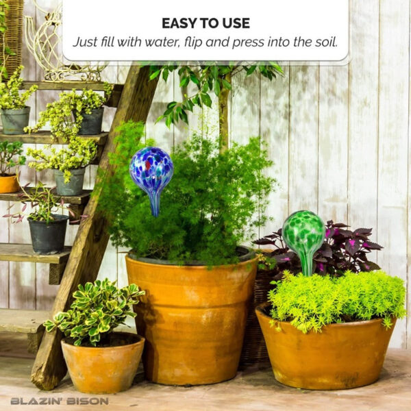 Indoor Plant Watering Globes – Automatic Self-Watering Aqua Bulbs, Large Hand-Blown Decorative Glass for Healthy Plants - Image 6