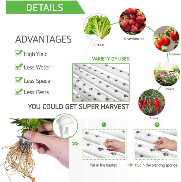 Hydroponics Growing System - High Yield Indoor Gardening Kit with Timer & Pump - Image 9