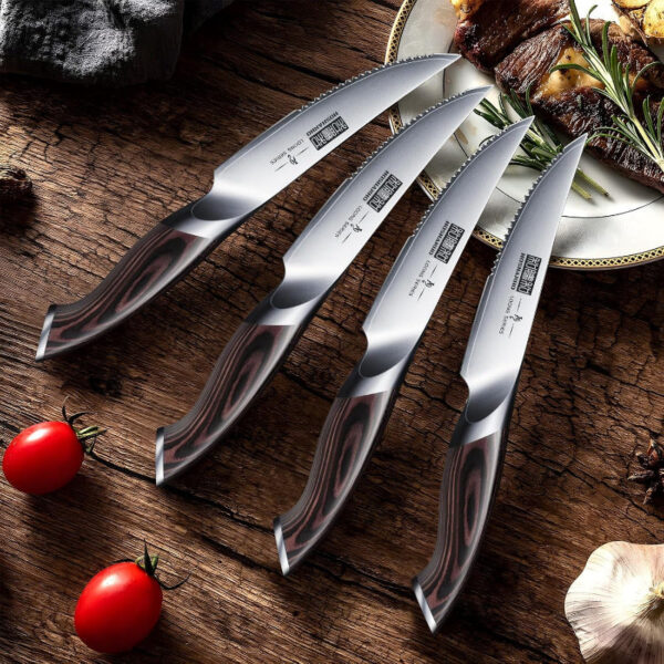 7-Piece Japanese Kitchen Knife Set with Magnetic Block - High Carbon Stainless Steel Ultra Sharp Chef Knives - Image 4