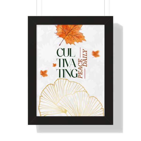 Framed Vertical Poster – 'Cultivating Peace Daily' Floral Art for Garden Lovers - Image 13