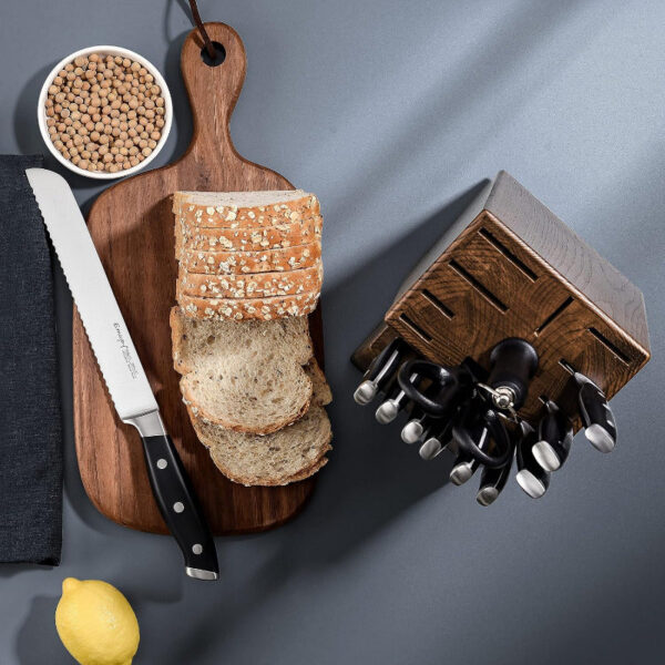 18-Piece Kitchen Knife Set with Block - Stainless Steel Knives & Sharpener - Image 7