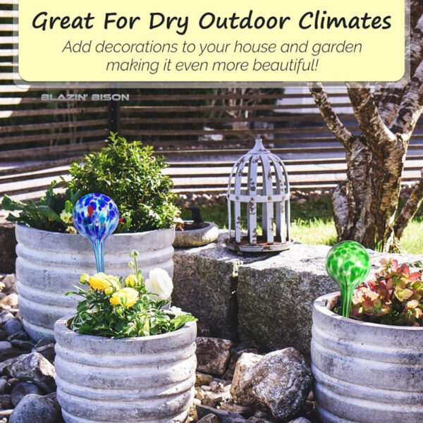 Indoor Plant Watering Globes – Automatic Self-Watering Aqua Bulbs, Large Hand-Blown Decorative Glass for Healthy Plants - Image 7