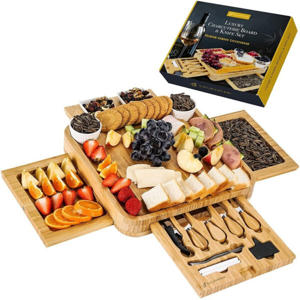 Premium Bamboo Cheese Board Set - Image 8