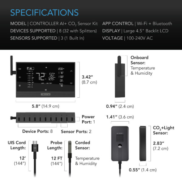AC INFINITY Controller AI+ with CO2 Sensor - AI Powered Smart Grow Controller - Image 7