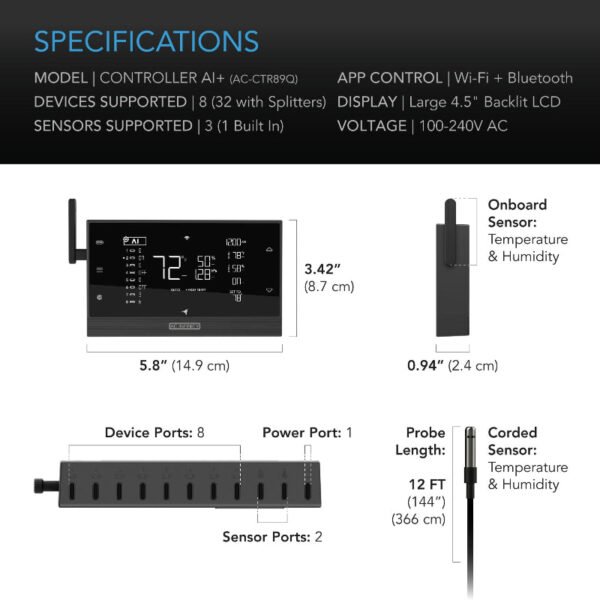 AC INFINITY AI-Powered Grow Room Controller - Smart Climate & VPD Monitoring - Image 7