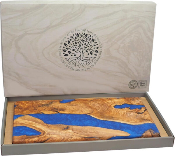 Handmade Olive Wood Resin Cutting Board - Image 6