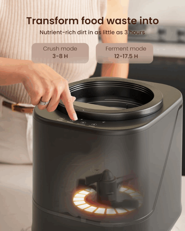 Electric Composter for Kitchen – 4L Countertop Smart Food Waste Bin, Odorless Indoor Compost Maker - Image 2