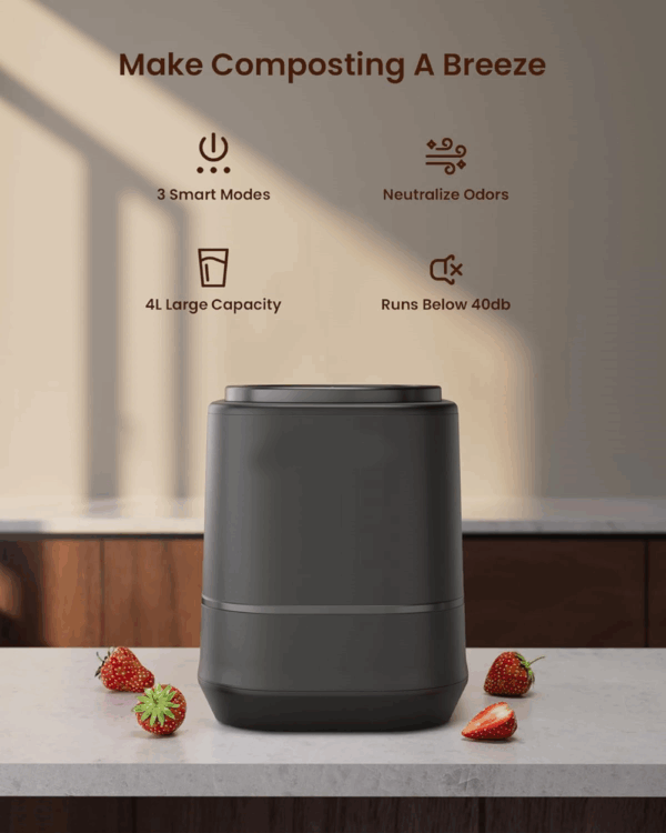 Electric Composter for Kitchen – 4L Countertop Smart Food Waste Bin, Odorless Indoor Compost Maker - Image 3