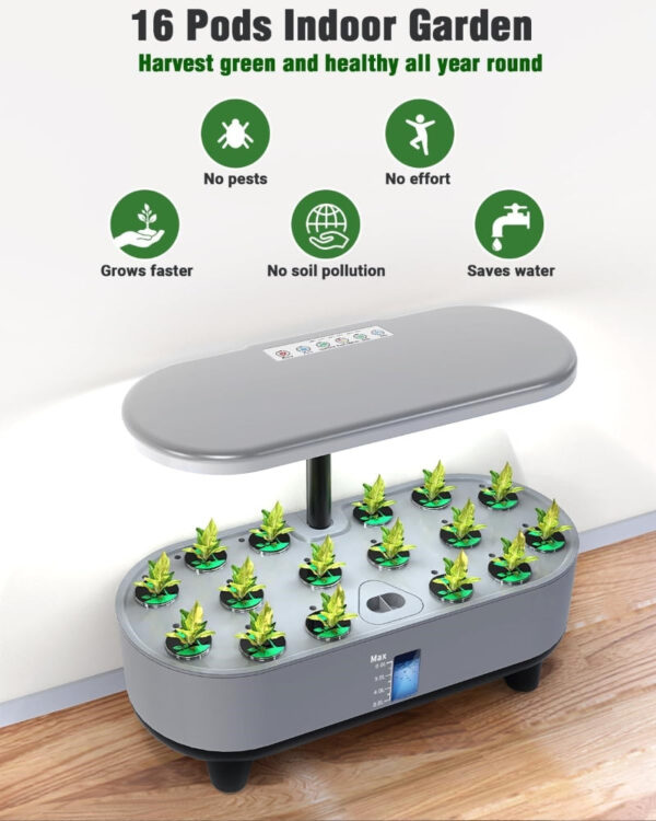 16-Pod Hydroponics Growing System | Indoor Herb Garden with 28W LED - Image 7