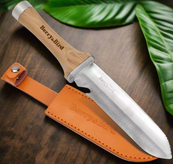 Professional Hori Hori Garden Knife with Leather Sheath - 440 Stainless Steel Blade - Weeding, Digging, Pruning & Cultivating Tool - Image 13