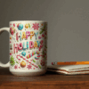 Holiday Design Mug 11oz | White Ceramic | Lead & BPA-Free | Ideal for Coffee & Tea