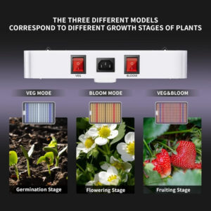 Alternative view of Full Spectrum LED Grow Light for Seed Starting & Hydroponics - Veg & Bloom Modes