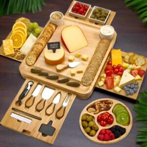Premium Bamboo Cheese Board Set