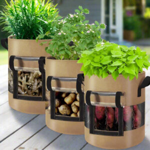 Potato Grow Bags with 360-Degree Visibility Window - Heavy Duty Fabric Pots