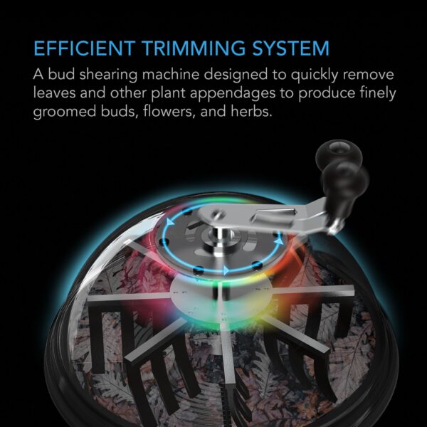 AC Infinity Bud Bowl Trimmer – Manual Hand-Cranked Spin Cutter for Wet & Dry Trimming - Image 3