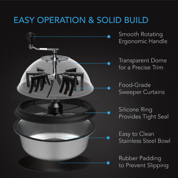 AC Infinity Bud Bowl Trimmer – Manual Hand-Cranked Spin Cutter for Wet & Dry Trimming - Image 5
