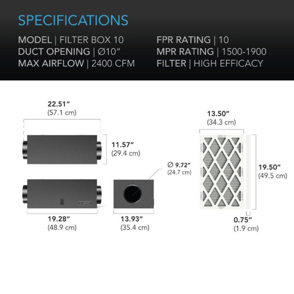 AC INFINITY Inline Filter Box – High Efficiency Air Filtration for HVAC & Grow Rooms - Image 10