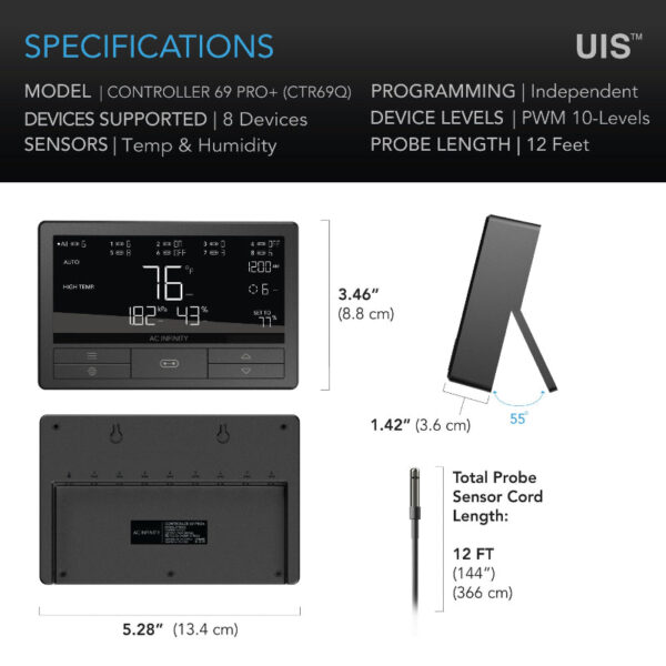 AC INFINITY Controller 69 PRO+ | Smart Control for 8 Devices - Temp, Humidity, VPD - Image 6