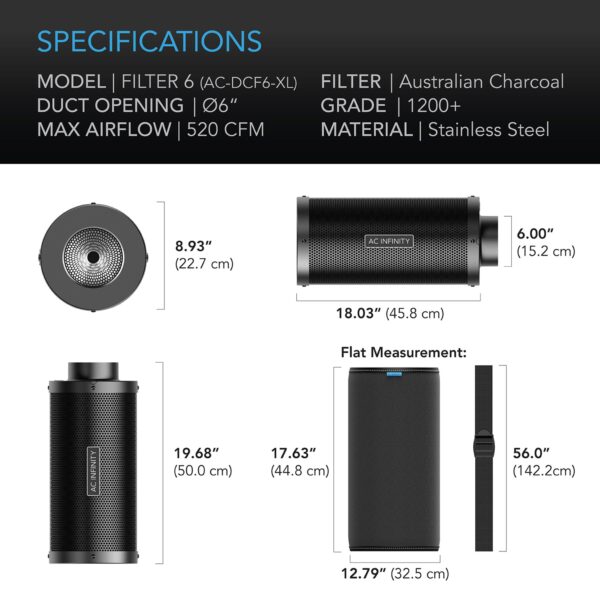 AC INFINITY 6-Inch Duct Carbon Filter | Premium Australian Charcoal for Odor Control - Image 7