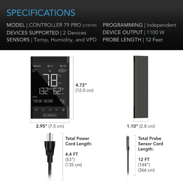AC INFINITY Controller 69 PRO+ | Smart Control for 8 Devices - Temp, Humidity, VPD - Image 10