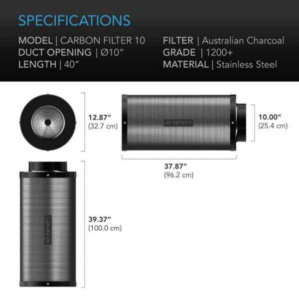 AC Infinity 10" Duct Carbon Filter | Premium Australian Charcoal for Odor Control - Image 7