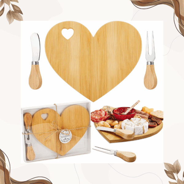 Bamboo Heart Cutting Board Set – Best Valentine’s Day Gift - Image 9