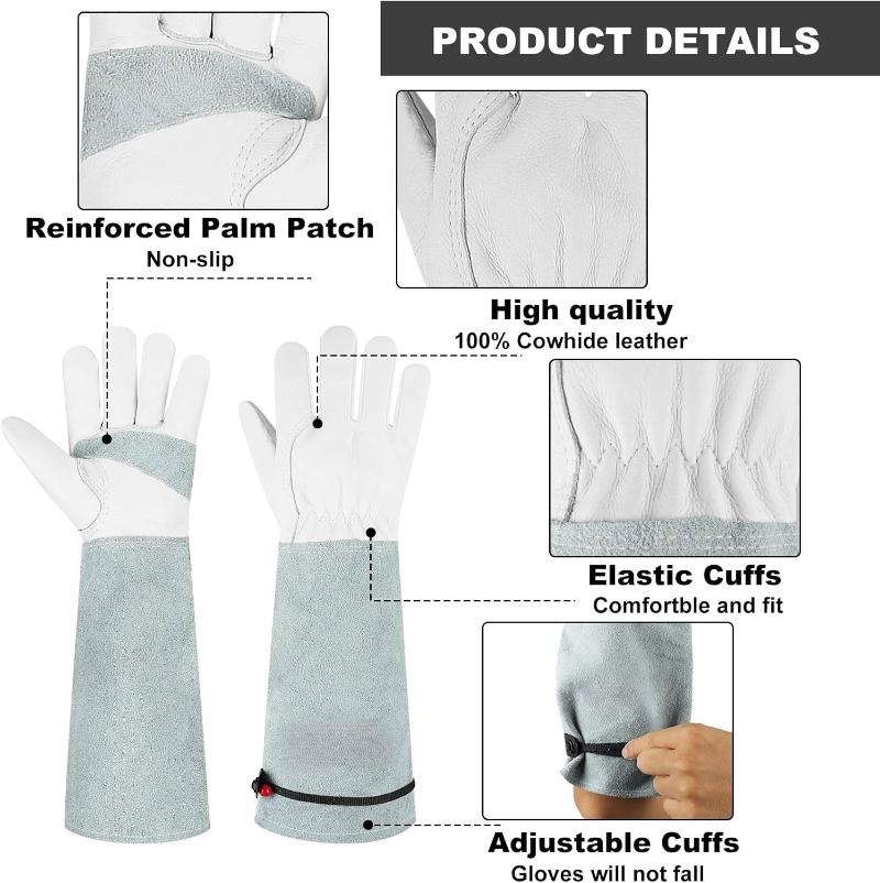 rose pruning gloves long leather gauntlet