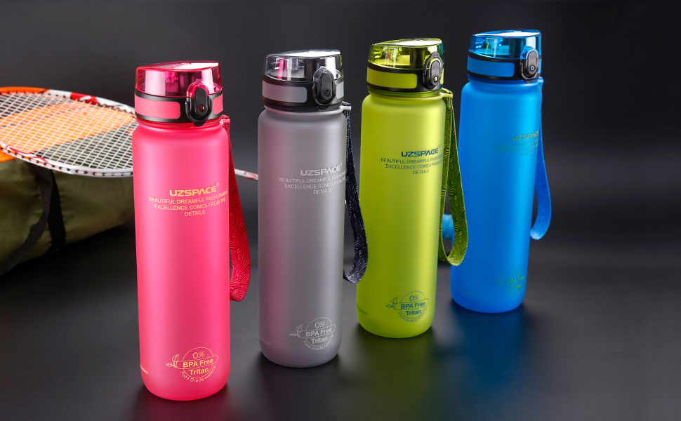 500ml 1000ml four color uzspace sports water bottle tritan plastic bottle outdoor activity