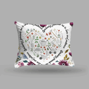 Garden Design Spun Polyester Square Pillow | 'Gardening Grounds Me in Love and Patience' | Double-Sided Print | Home Decor Accent