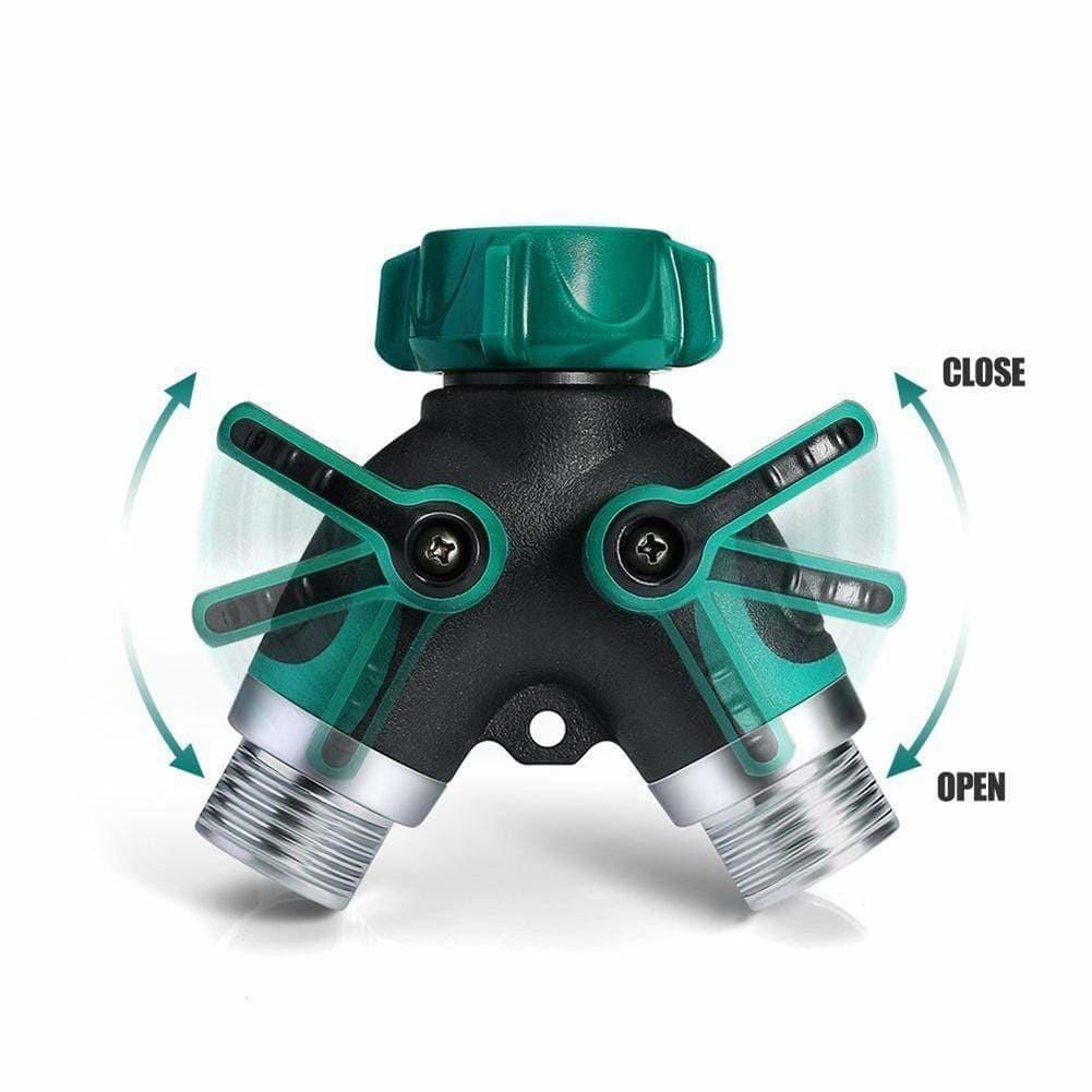 Amazing Garden New 2 Way Metal Body Garden Hose Splitter