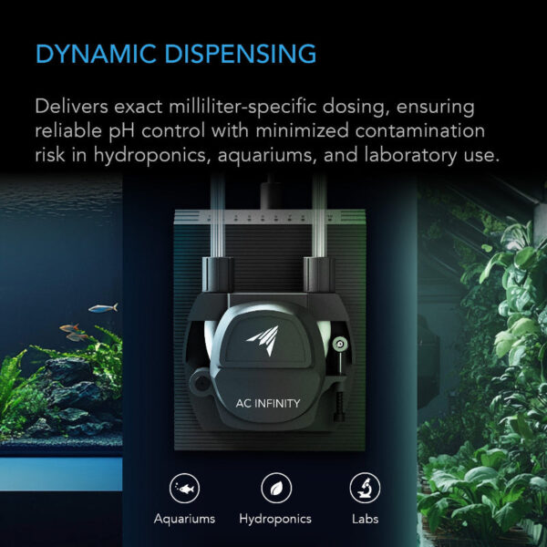 AC INFINITY Peristaltic Dosing Pump | Dual-Outlet Hydroponic Pump with 10-Level Control & Smart App Integration - Image 3