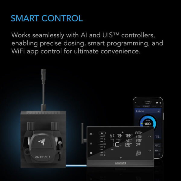 AC INFINITY Peristaltic Dosing Pump | Dual-Outlet Hydroponic Pump with 10-Level Control & Smart App Integration - Image 6