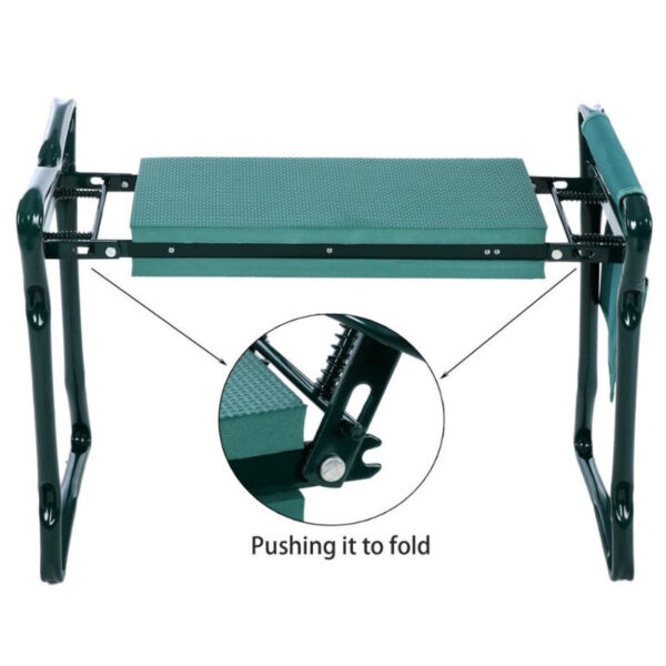 Garden Kneeler & Seat - Foldable Stool with Soft Pad & Tool Pouches - Image 7
