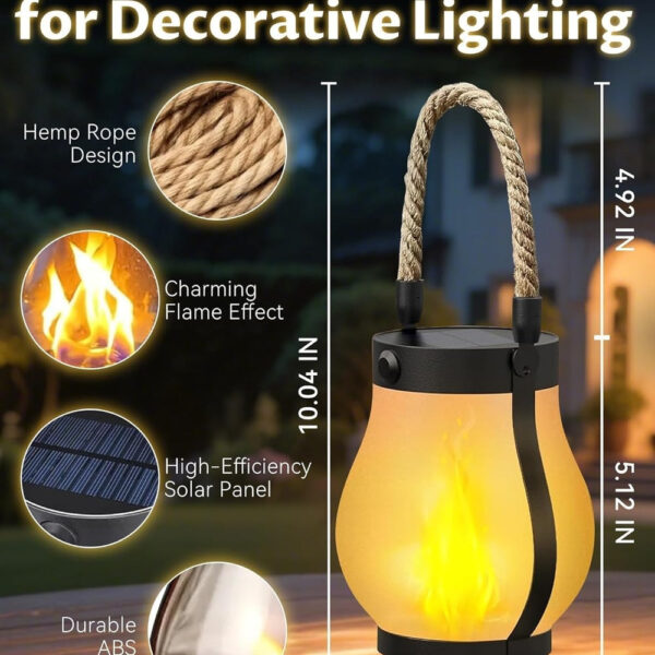 Solar Flame Lantern Lights - Waterproof Outdoor Hanging LED Decor - Image 4