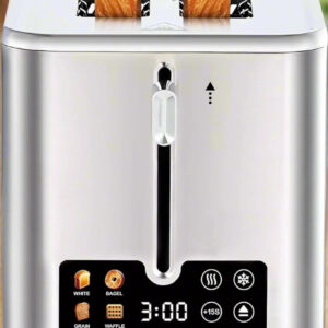 Touch Screen Toaster 2 Slice, Digital Stainless Steel Toaster with Countdown Timer