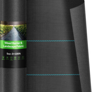 Premium Weed Barrier Landscape Fabric - Heavy-Duty Weed Control Mat for Gardens