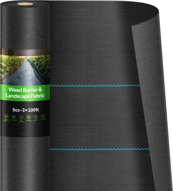 Premium Weed Barrier Landscape Fabric - Heavy-Duty Weed Control Mat for Gardens